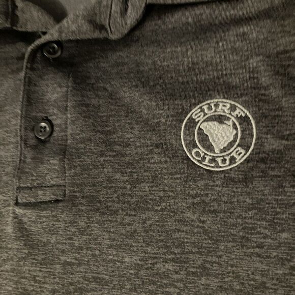 Under Armour Polo Large Heathered Brown‎ Short Sleeve Surf Club Golf Heatgear - Picture 3 of 9